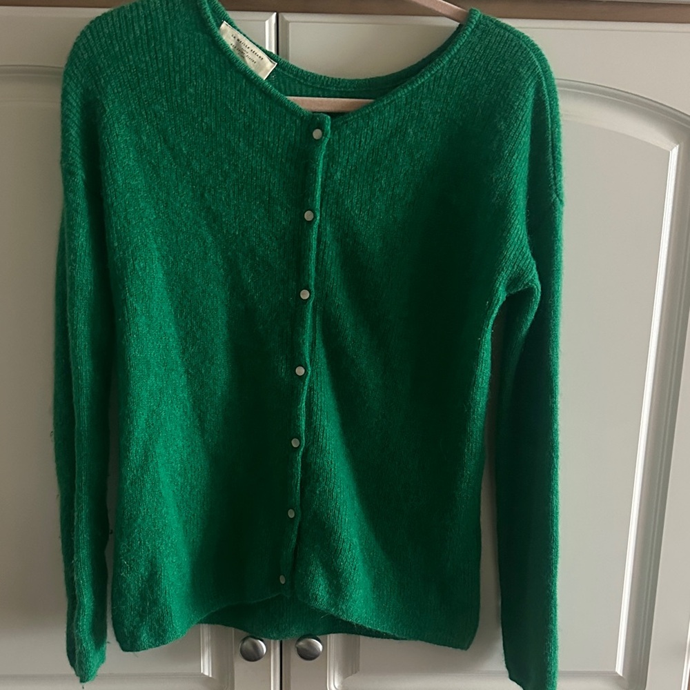 Sezane cardigan emerald green